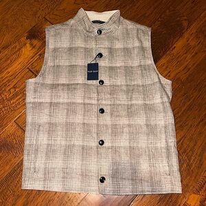 Peter Millar Crown Crafted Journeyman Linen Vest Men's Size Large Argil
